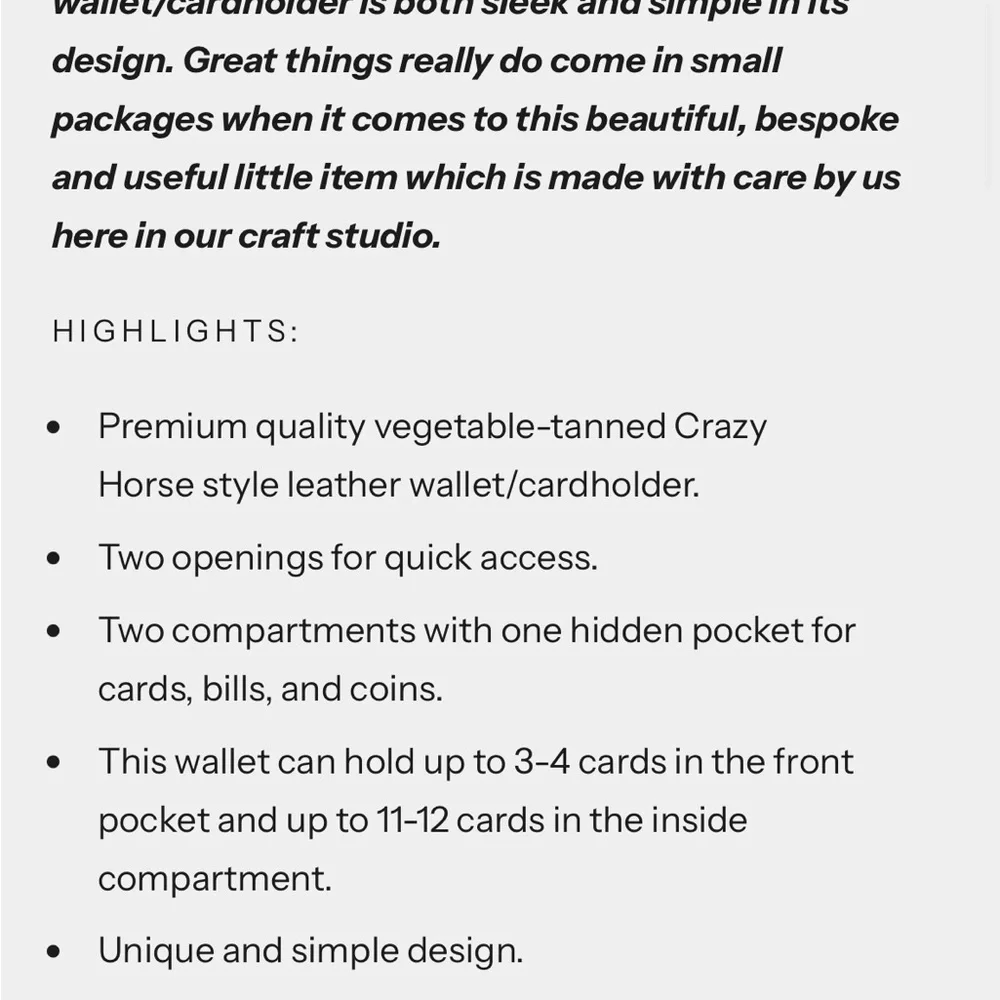 NEW Crazy Horse Craft Minimalist Leather Origami Wallet, Brown